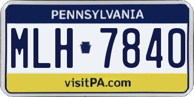 PA license plate MLH7840