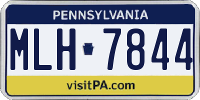 PA license plate MLH7844
