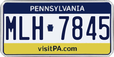 PA license plate MLH7845