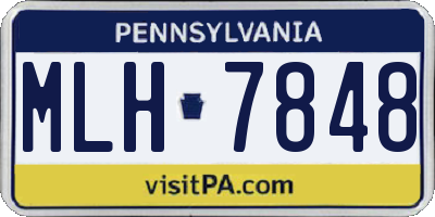 PA license plate MLH7848