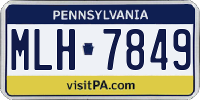 PA license plate MLH7849