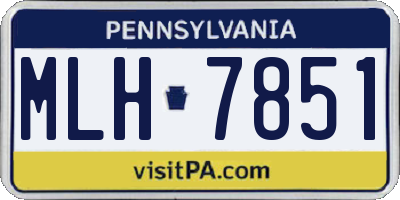 PA license plate MLH7851