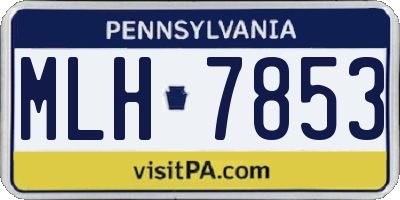 PA license plate MLH7853