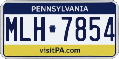 PA license plate MLH7854