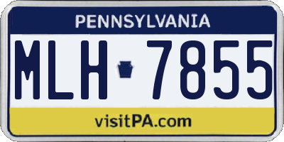 PA license plate MLH7855