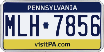 PA license plate MLH7856