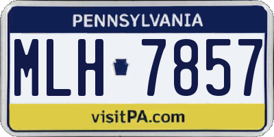 PA license plate MLH7857