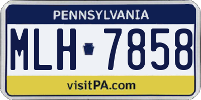 PA license plate MLH7858