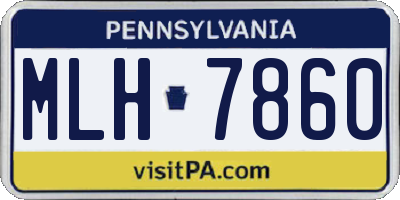 PA license plate MLH7860