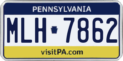 PA license plate MLH7862