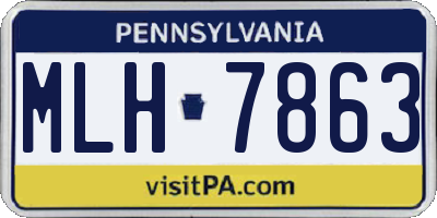 PA license plate MLH7863