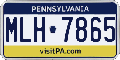 PA license plate MLH7865