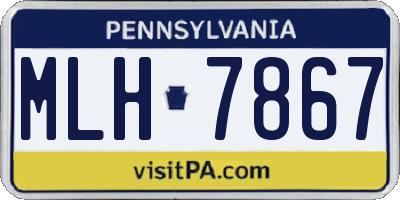 PA license plate MLH7867