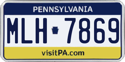 PA license plate MLH7869