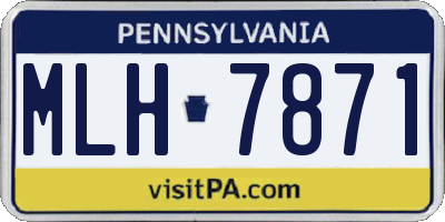 PA license plate MLH7871