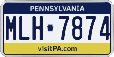 PA license plate MLH7874