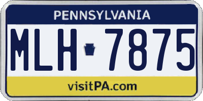 PA license plate MLH7875