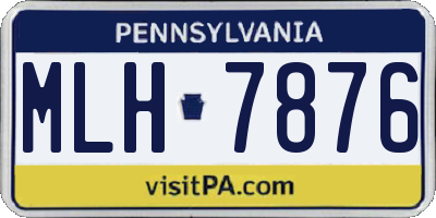 PA license plate MLH7876