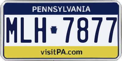 PA license plate MLH7877