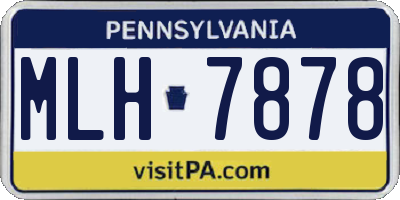 PA license plate MLH7878