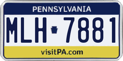 PA license plate MLH7881