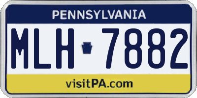 PA license plate MLH7882
