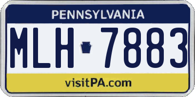 PA license plate MLH7883