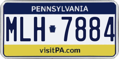 PA license plate MLH7884