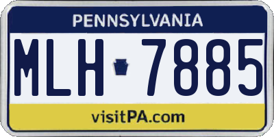 PA license plate MLH7885