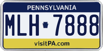 PA license plate MLH7888