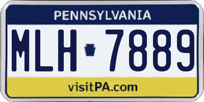 PA license plate MLH7889