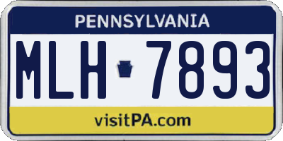 PA license plate MLH7893