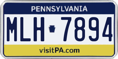PA license plate MLH7894