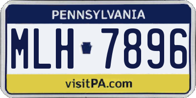 PA license plate MLH7896
