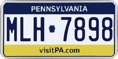 PA license plate MLH7898