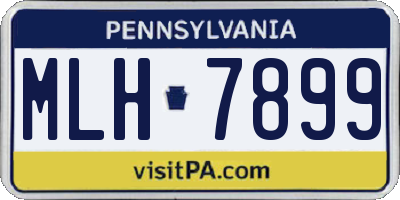 PA license plate MLH7899