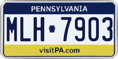 PA license plate MLH7903