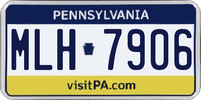 PA license plate MLH7906