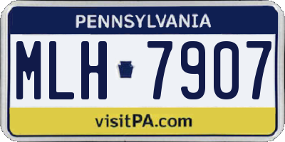 PA license plate MLH7907