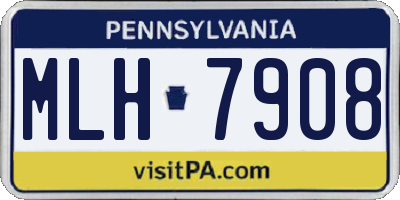 PA license plate MLH7908