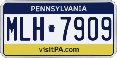 PA license plate MLH7909