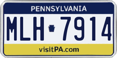 PA license plate MLH7914