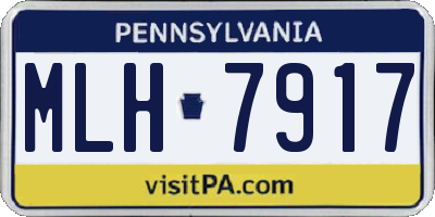 PA license plate MLH7917