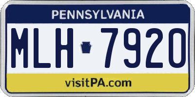 PA license plate MLH7920