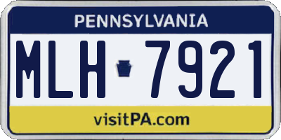 PA license plate MLH7921