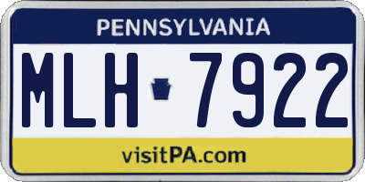 PA license plate MLH7922