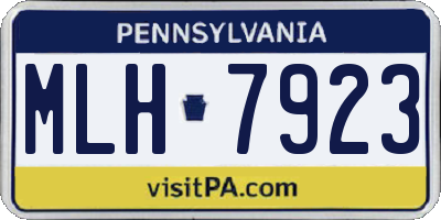 PA license plate MLH7923