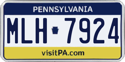 PA license plate MLH7924