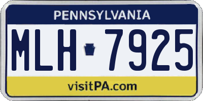 PA license plate MLH7925