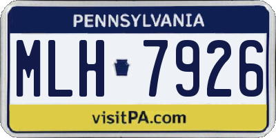 PA license plate MLH7926